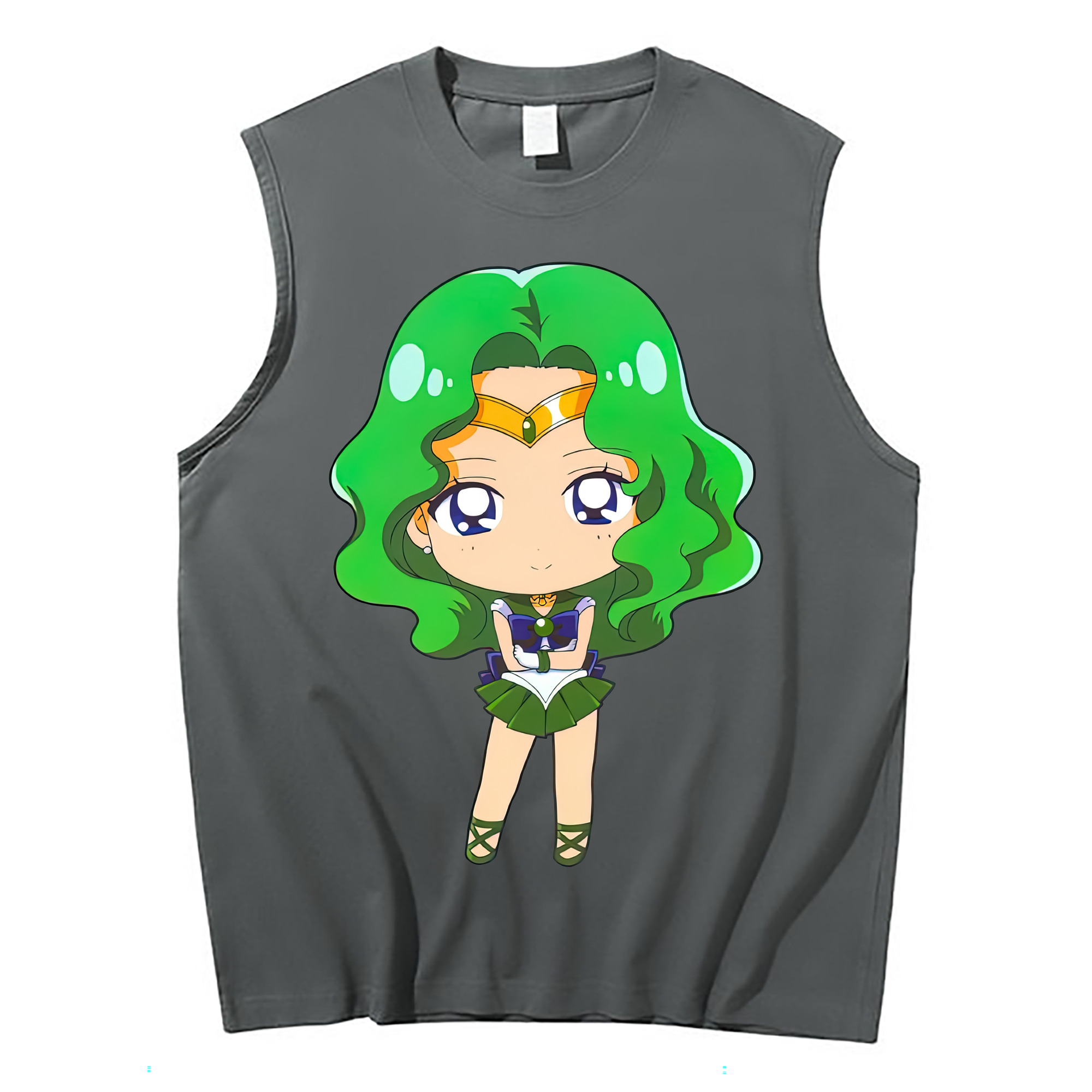 （画像用） 美少女戦士セーラームーン 海王 みちる（かいおう みちる） Sailor Moon Kaiou Michiru コットン100％タンクトップ（フロントプリント）